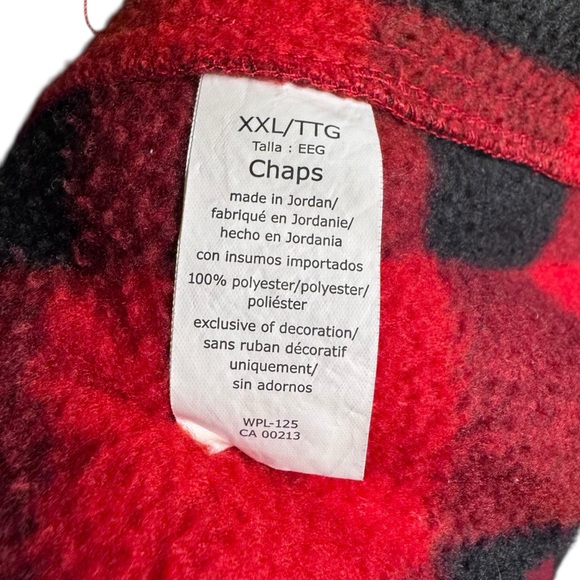 Chaps Men's Thick Flannel Red and Black Buffalo Plaid Shacket Shirt Size XXL - Picture 7 of 9